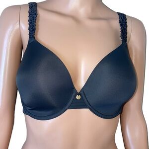 Natori brand 34D underwire lightly padded black comfort bra in EUC